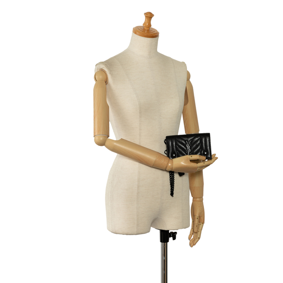 SAINT LAURENT Classic Monogram Matelasse Short Chain Flap Wallet Clutch Bag - Picture 11 of 12